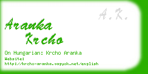 aranka krcho business card